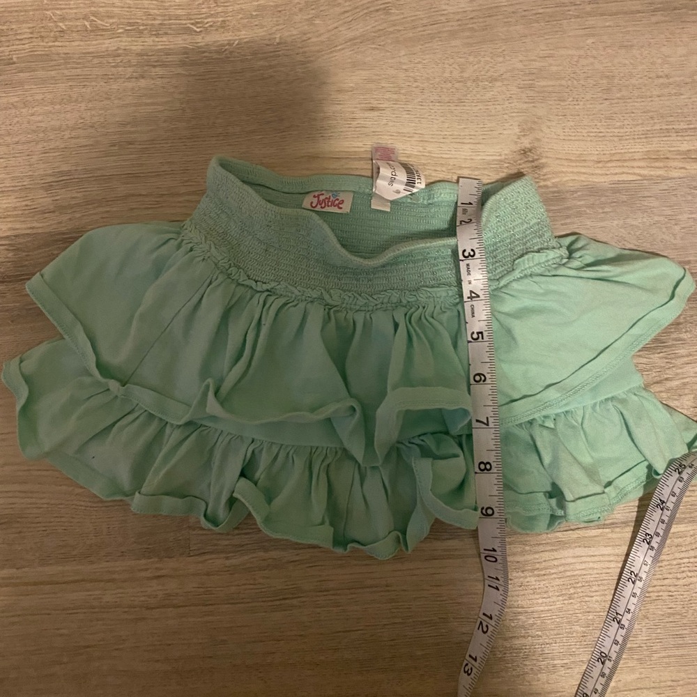 mint ruffle skirt